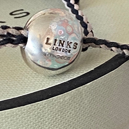 Links of London Pink and Black Sterling Silver Friendship Bracelet