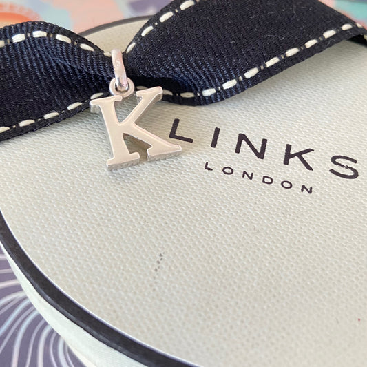 Sterling Silver Links of London Letter K