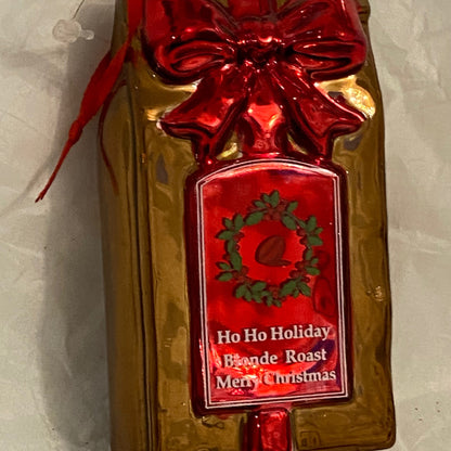HO HO HOLIDAY BLONDE ROAST Merry Christmas Glass Ornament Decoration