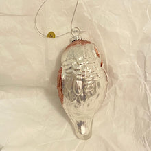 Load image into Gallery viewer, White Owl  Design Glass  Festive, Christmas Ornament
