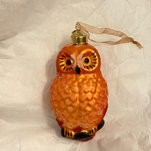 Load image into Gallery viewer, Deep Gold Owl  Design Glass  Festive, Christmas Ornament
