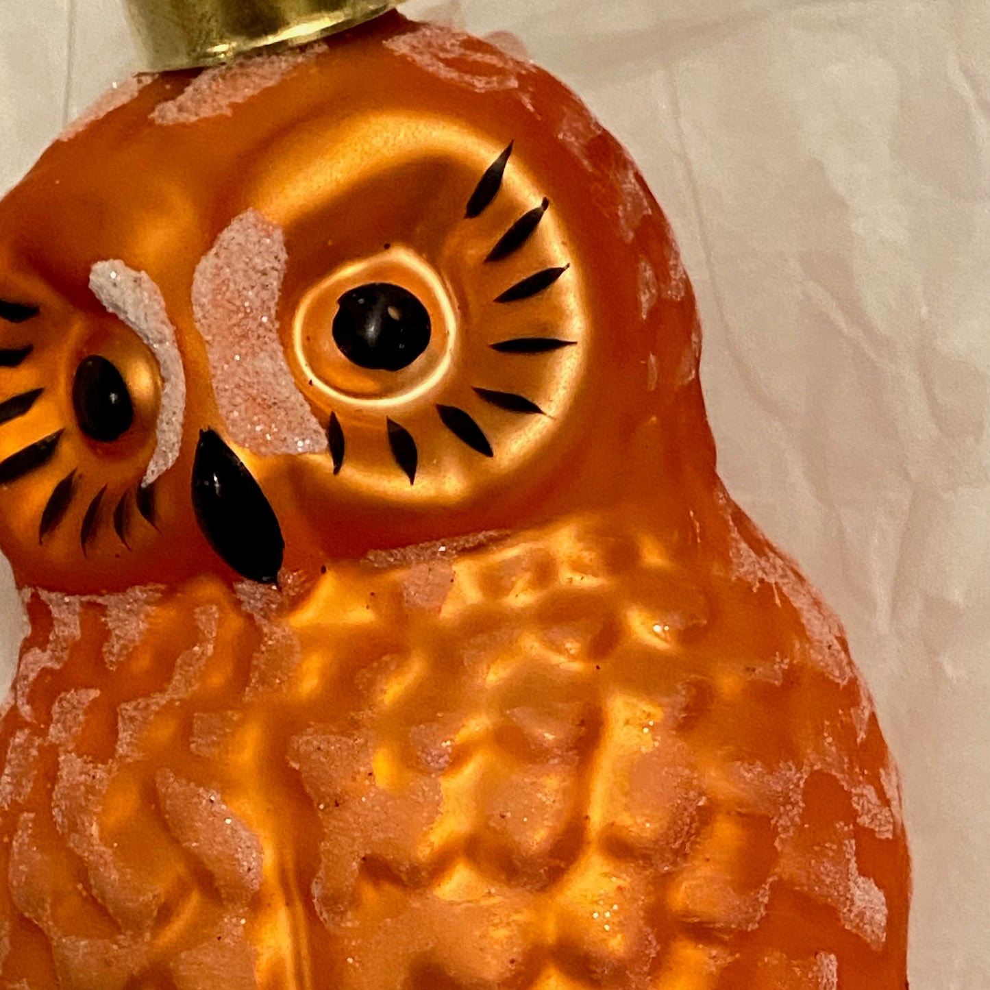 Deep Gold Owl  Design Glass  Festive, Christmas Ornament