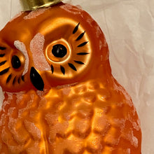 Load image into Gallery viewer, Deep Gold Owl  Design Glass  Festive, Christmas Ornament
