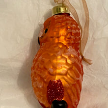 Load image into Gallery viewer, Deep Gold Owl  Design Glass  Festive, Christmas Ornament
