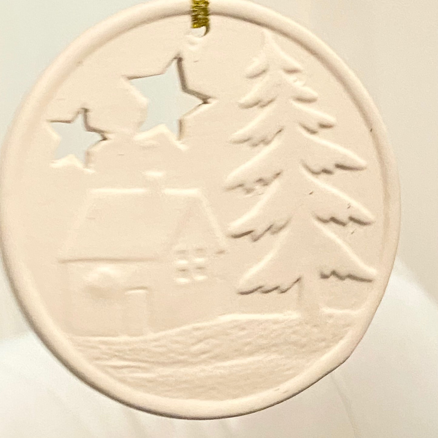 Ceramic Disk  Festive, Christmas Ornament