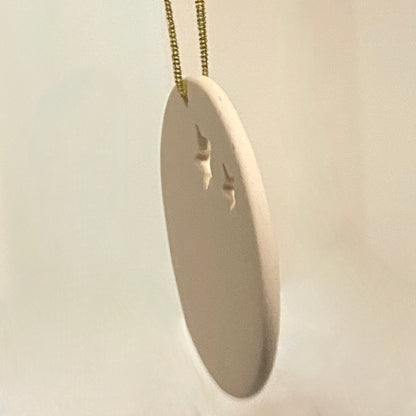 Ceramic Disk  Festive, Christmas Ornament