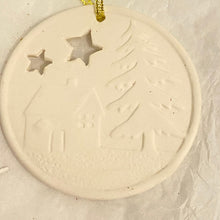 Load image into Gallery viewer, Ceramic Disk  Festive, Christmas Ornament
