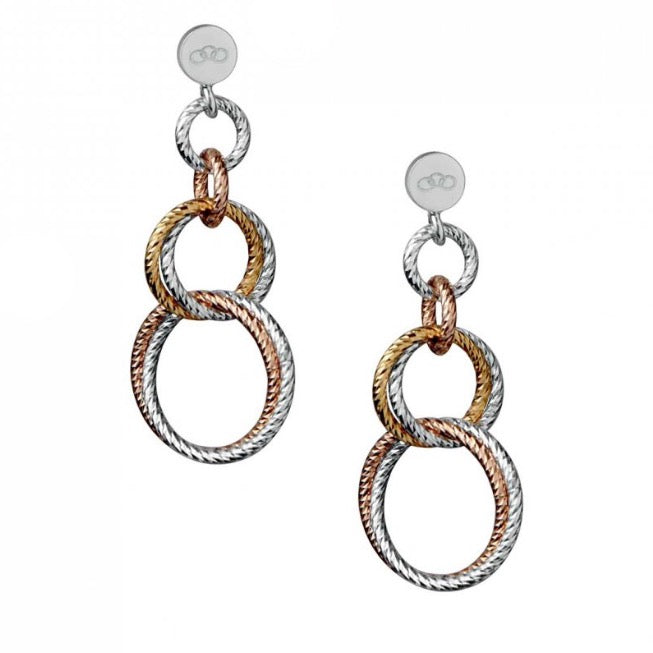 Links of London Sterling Silver Double  Mixed Metal Link Earrings from the Aurora Collection