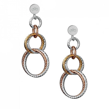 Links of London Sterling Silver Double  Mixed Metal Link Earrings from the Aurora Collection