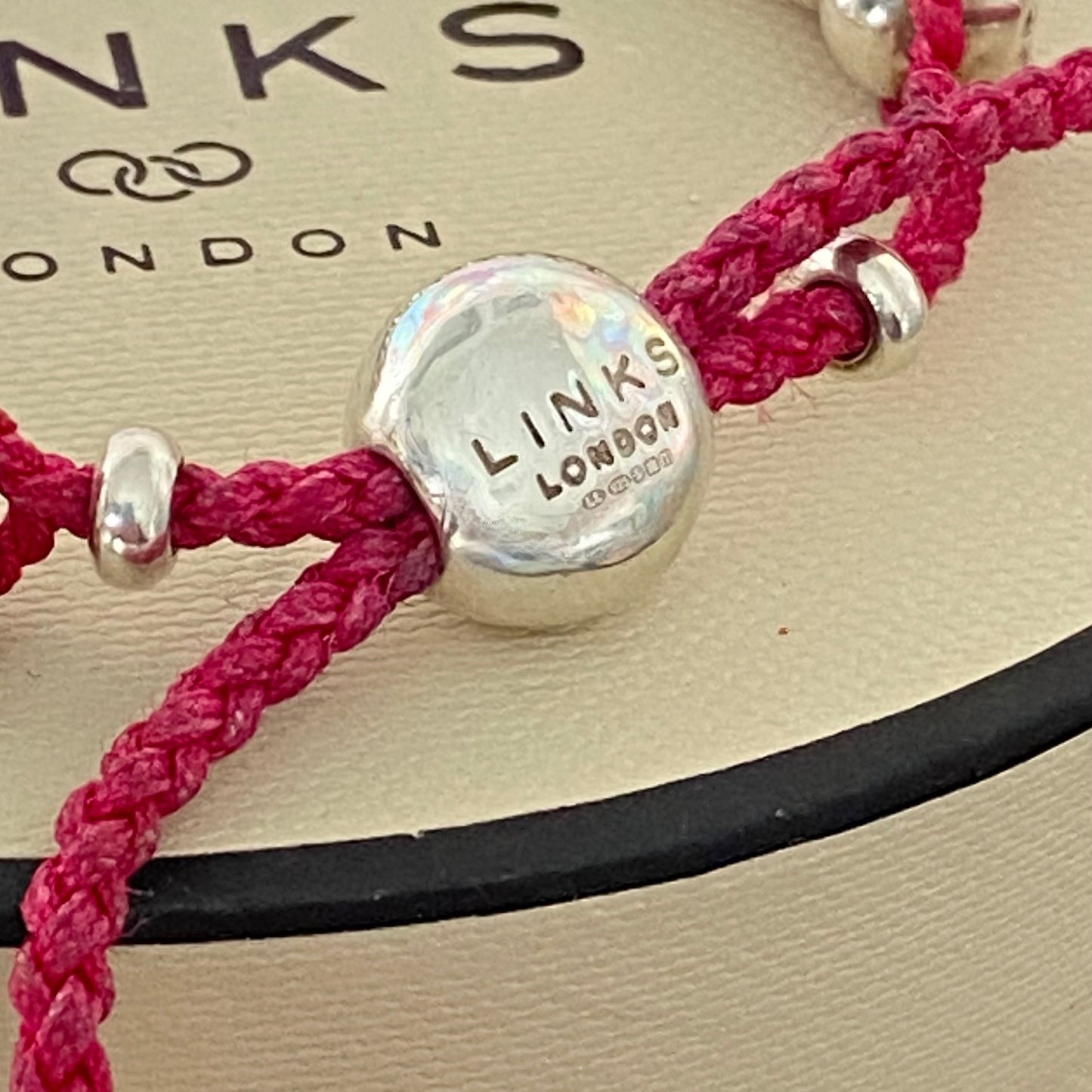 Links of London Pink Skull  Friendship Bracelet