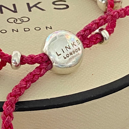 Links of London Pink Skull  Friendship Bracelet