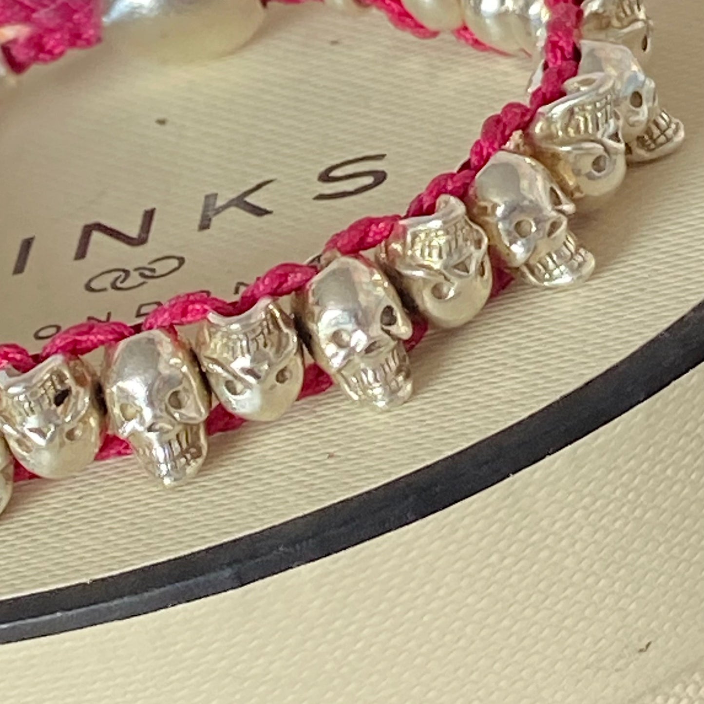 Links of London Pink Skull  Friendship Bracelet