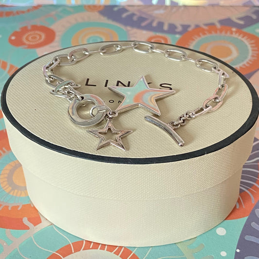 Links of London Sterling Silver Toggle Bracelet with two Stars.