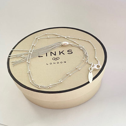 Links of London Sterling Silver Silk Row Necklace