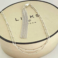 Links of London Sterling Silver Silk Row Necklace