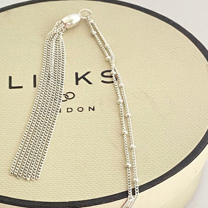 Links of London Sterling Silver Silk Row Necklace
