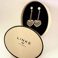 Authentic New Links of London Sterling Silver Dream Catcher Heart Earrings