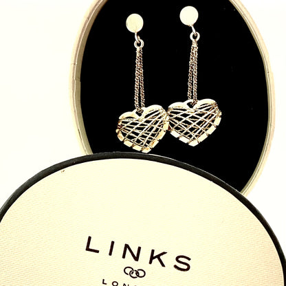 Authentic New Links of London Sterling Silver Dream Catcher Heart Earrings