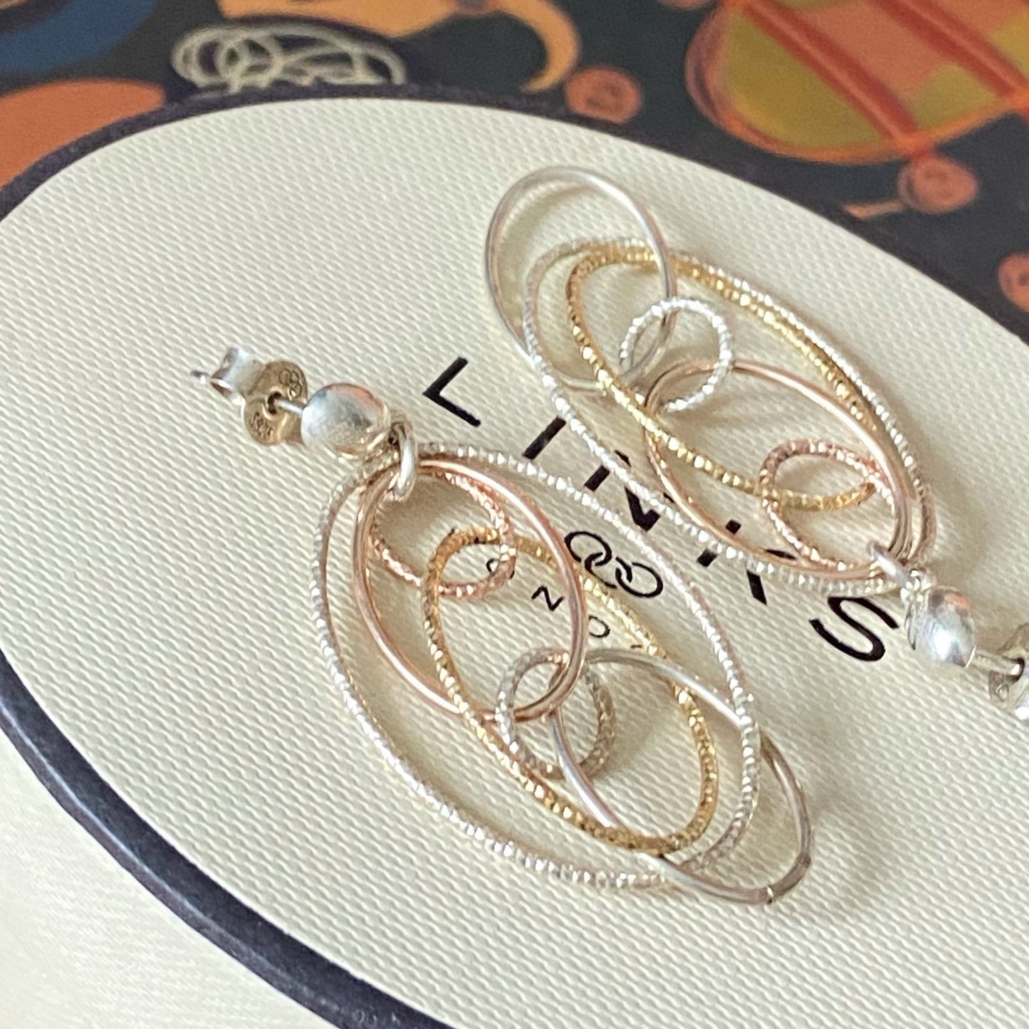 Links of London Sterling Silver Aurora multi Loop earrings with 18ct Vermeil Gold