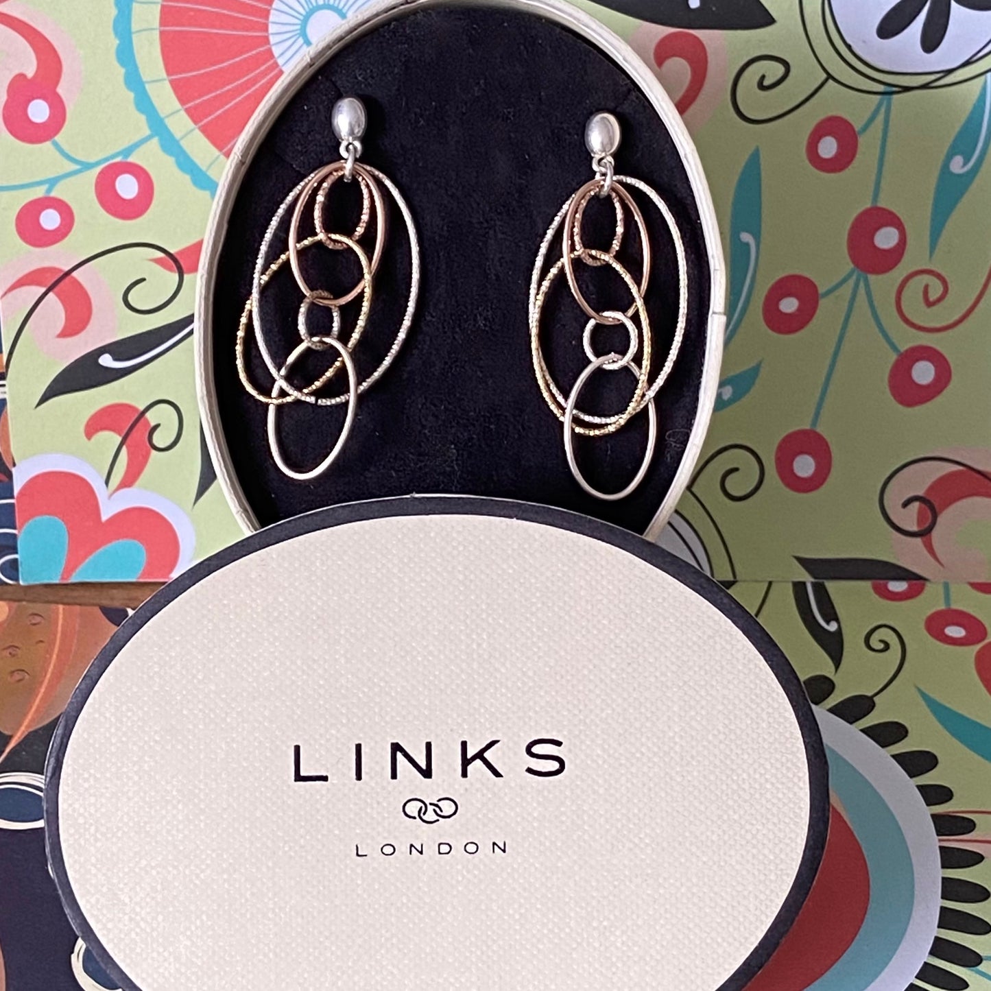 Links of London Sterling Silver Aurora multi Loop earrings with 18ct Vermeil Gold