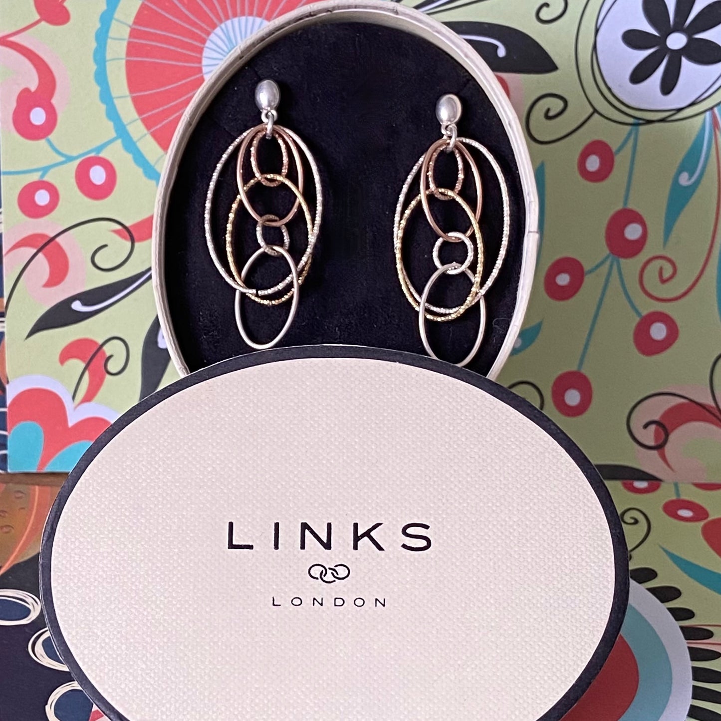 Links of London Sterling Silver Aurora multi Loop earrings with 18ct Vermeil Gold