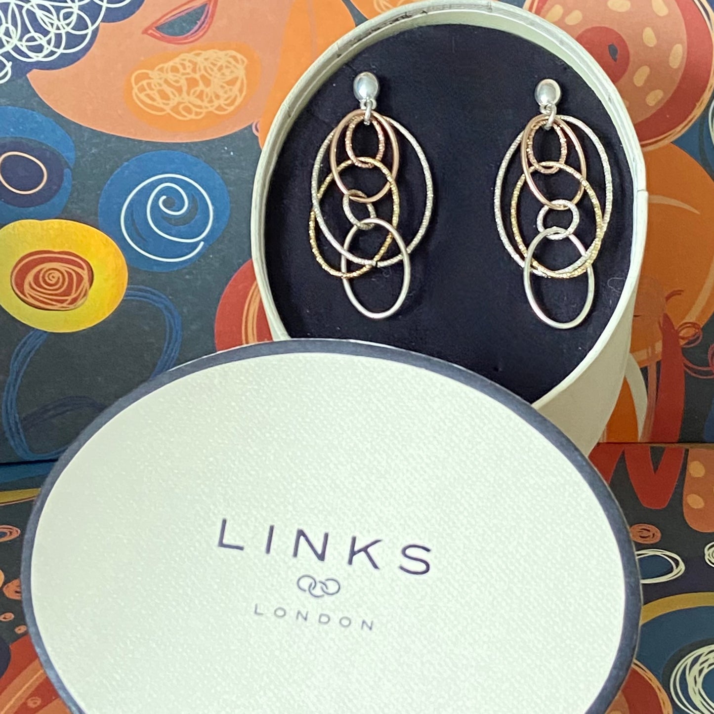 Links of London Sterling Silver Aurora multi Loop earrings with 18ct Vermeil Gold