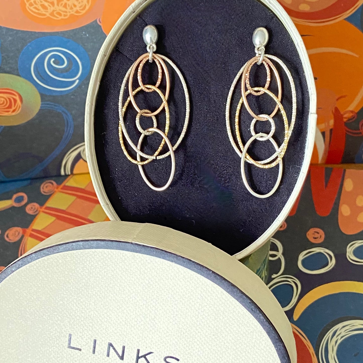 Links of London Sterling Silver Aurora multi Loop earrings with 18ct Vermeil Gold