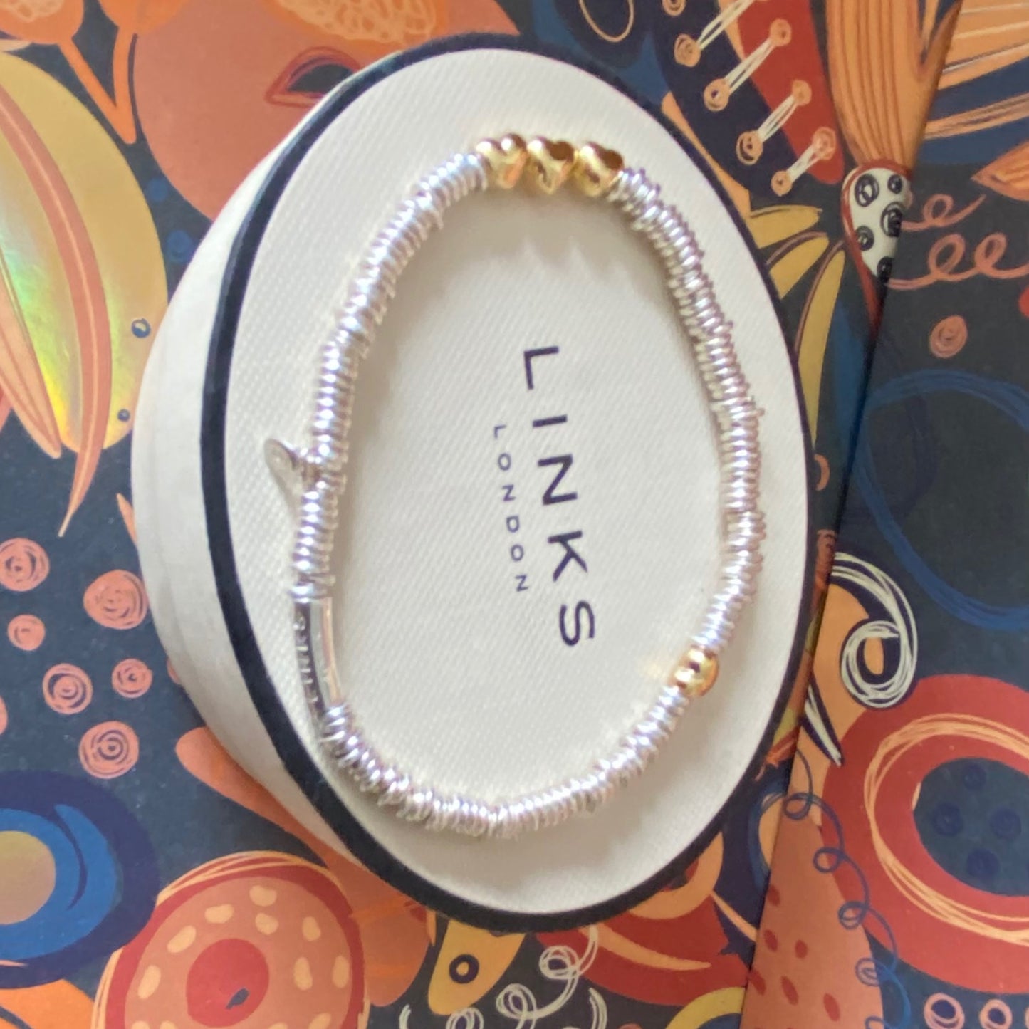Authentic Links of London Heart XS Sweetie 925 sterling silver with 18k rose gold vermeil
