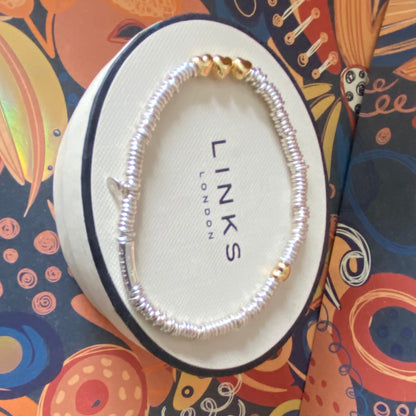 Authentic Links of London Heart XS Sweetie 925 sterling silver with 18k rose gold vermeil