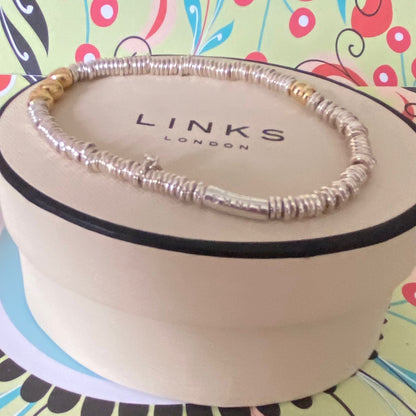 Authentic Links of London Heart XS Sweetie 925 sterling silver with 18k rose gold vermeil