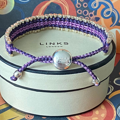 Purple Sterling Silver Links of London Friendship Bracelet