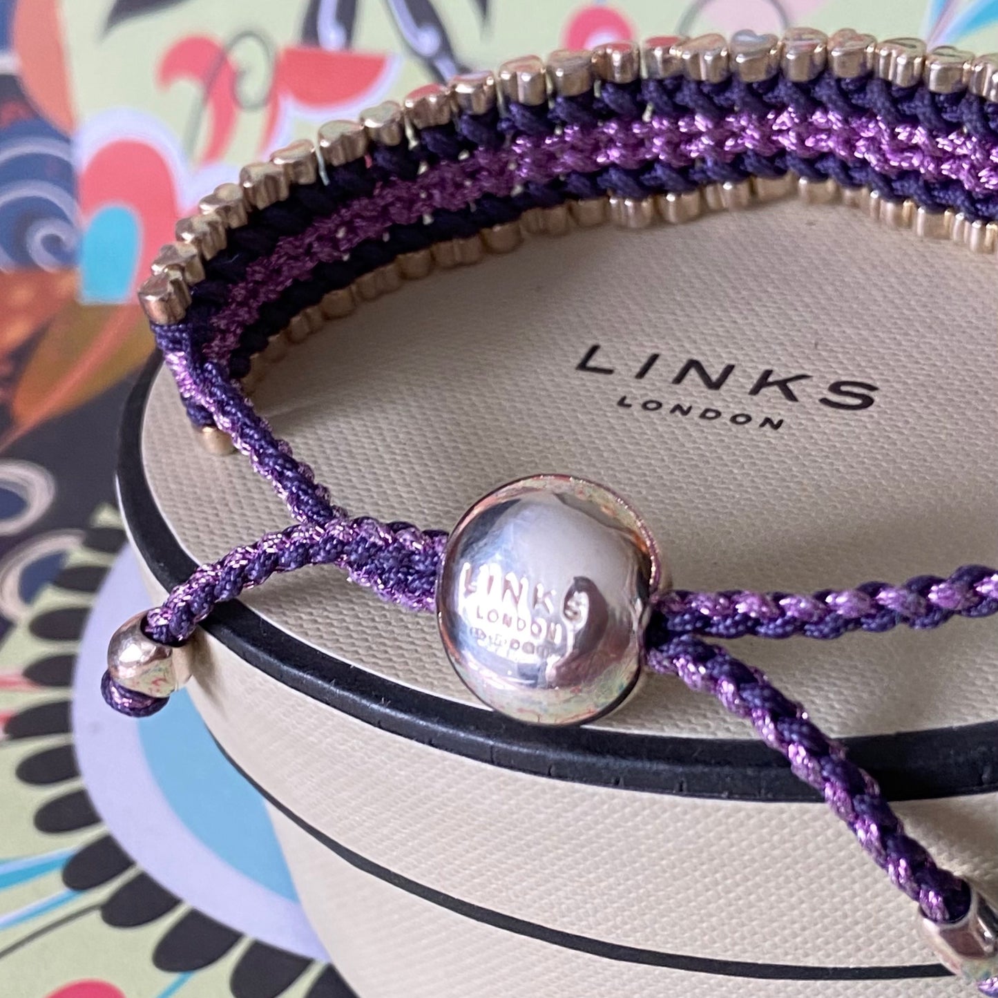 Purple Sterling Silver Links of London Friendship Bracelet