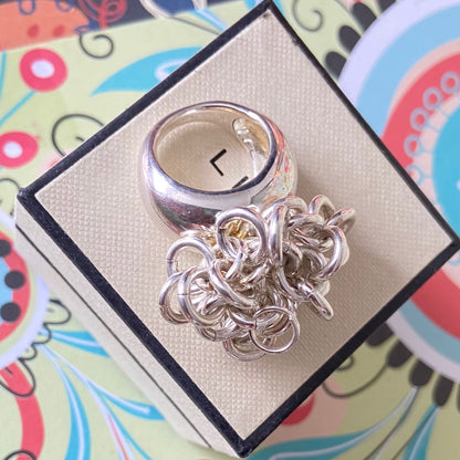 Very Rare Sterling Silver Links of London Hope Chain Ring