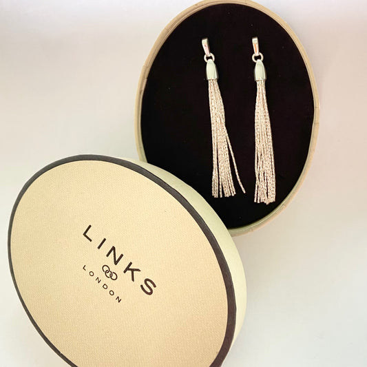 Links of London Sterling Silver Silk Row Earrings New