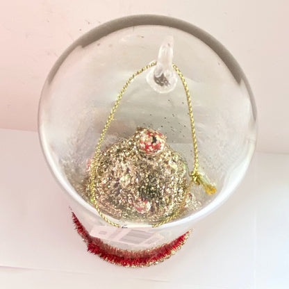 Christmas Tree Decoration in a Glass Dome. Beautiful Holiday Decoration