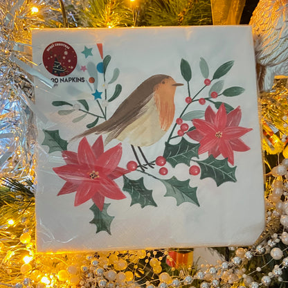 Red Robin Christmas Napkins