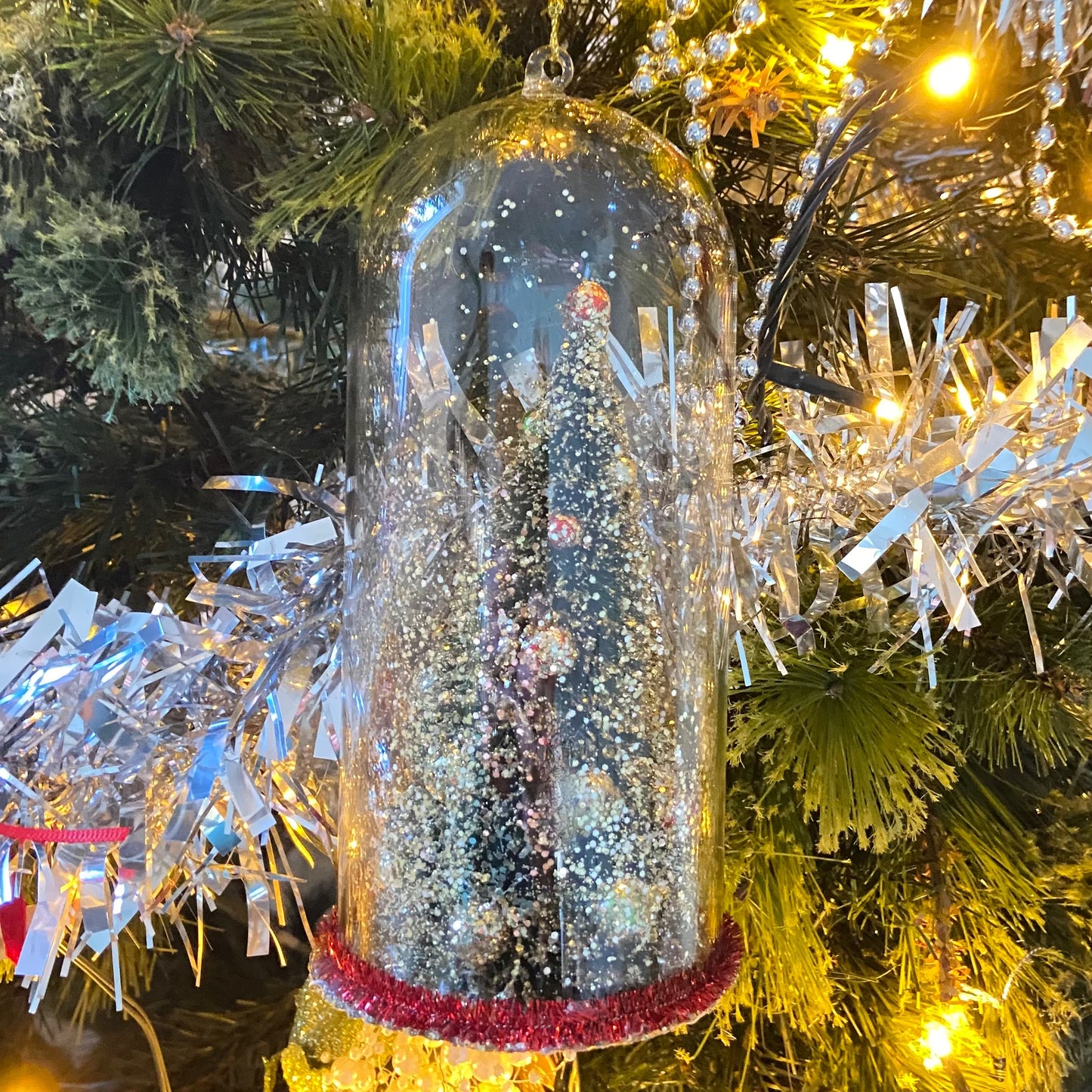 Christmas tree in a glass dome decoration