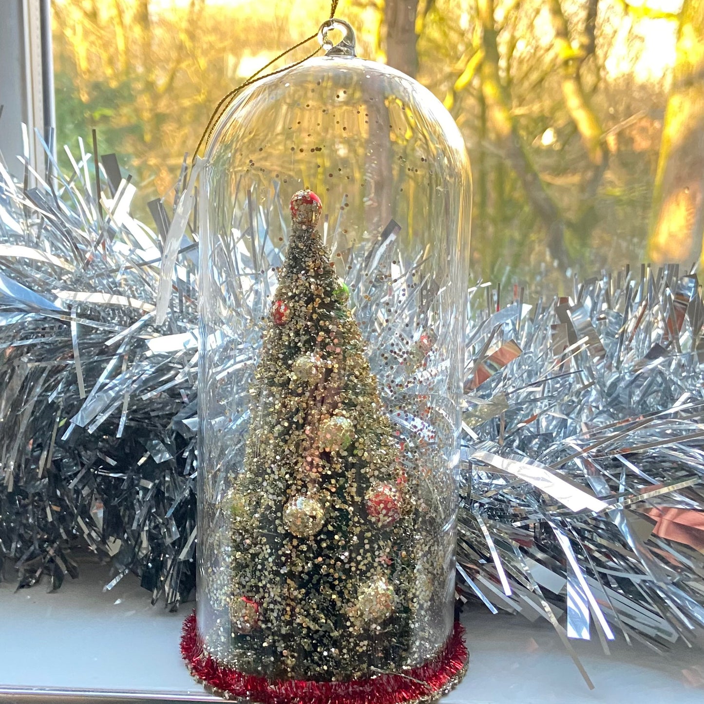 Christmas tree in a glass dome decoration