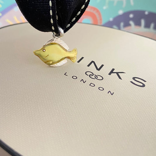New! Links of London Sterling Silver Yellow Tropical Fish Charm