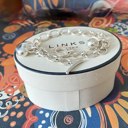 Links of London Fully Hallmarked Sterling Silver Larger Links T-Bar Bracelet