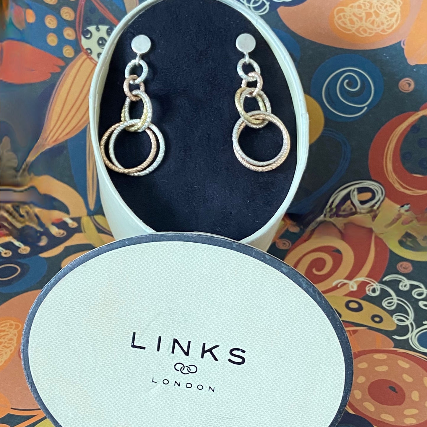 Links of London Sterling Silver Double  Mixed Metal Link Earrings from the Aurora Collection