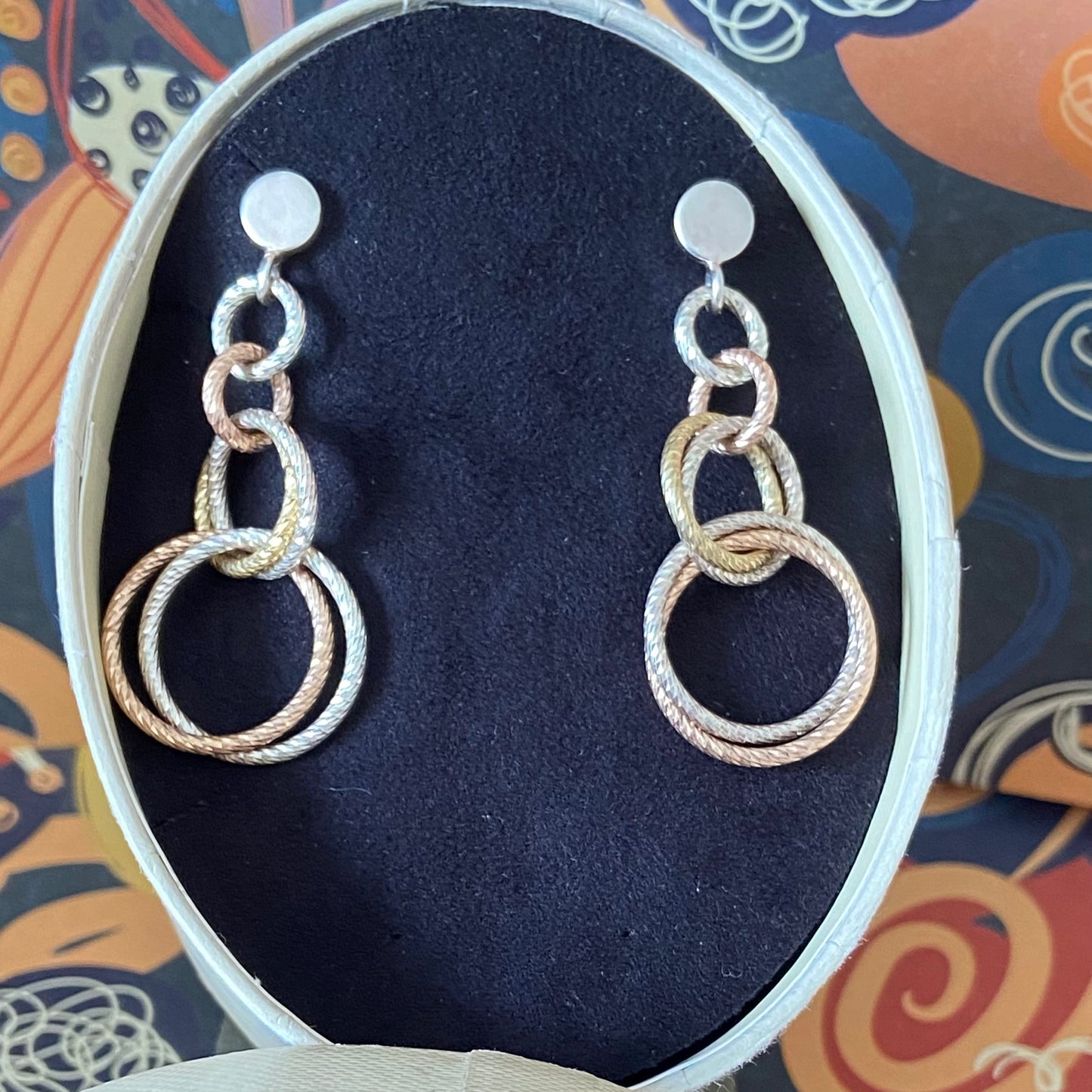 Links of London Sterling Silver Double  Mixed Metal Link Earrings from the Aurora Collection