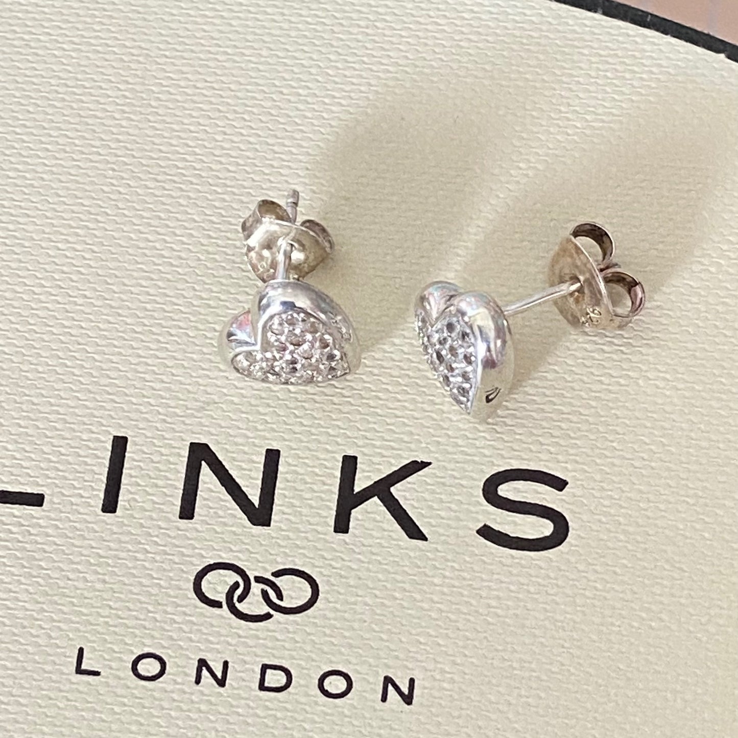 Links of London Sterling Silver Diamond Pave Stud Earrings
