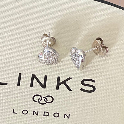 Links of London Sterling Silver Diamond Pave Stud Earrings