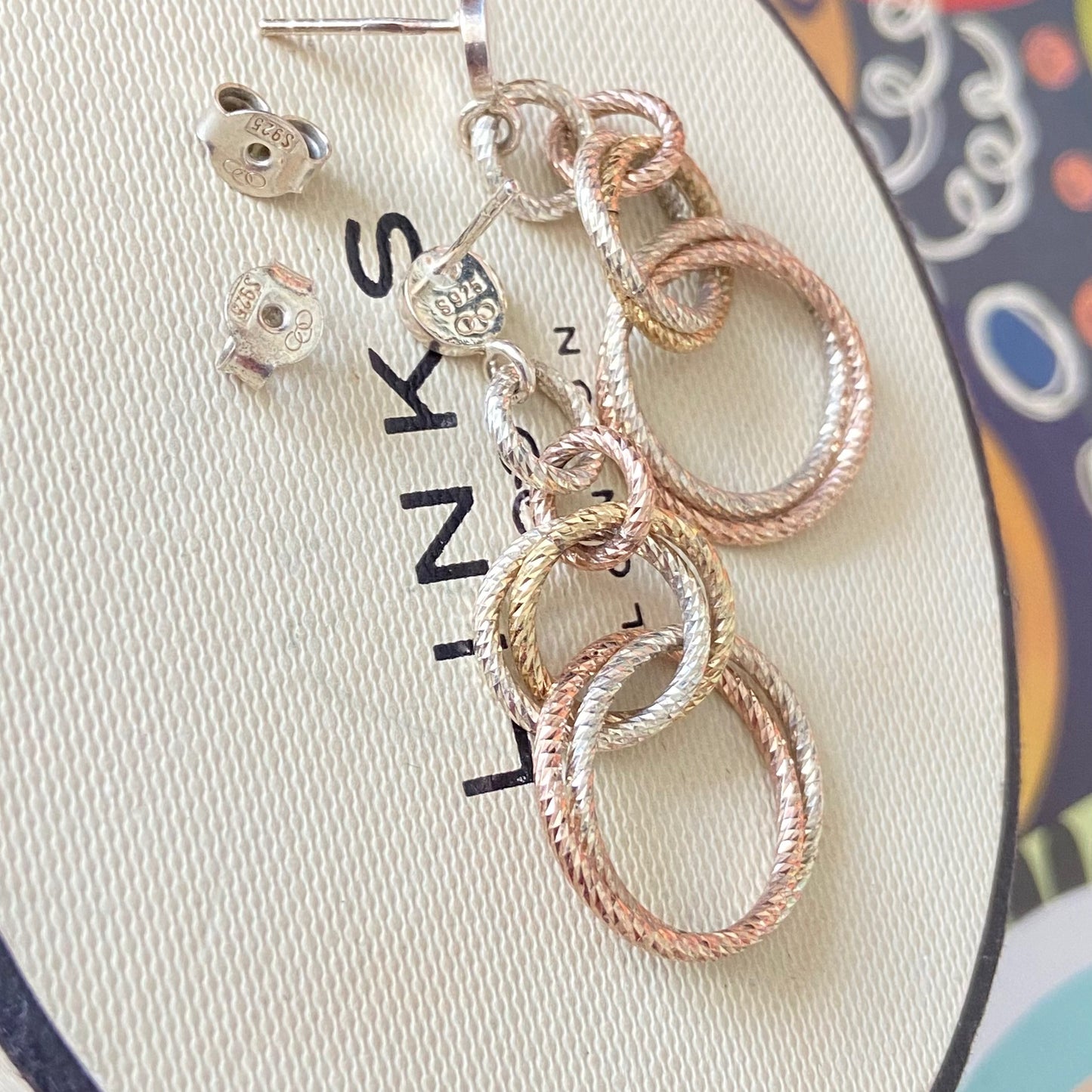 Links of London Sterling Silver Double  Mixed Metal Link Earrings from the Aurora Collection