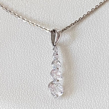 Load image into Gallery viewer, 9ct Gold (375) and CZ stones Pendent on a 925 Sterling Silver (925) Necklace
