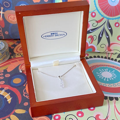 9ct Gold (375) and CZ stones Pendent on a 925 Sterling Silver (925) Necklace
