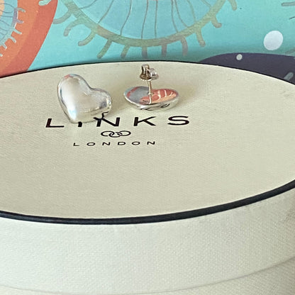 Links of London Sterling Silver Stud Heart Earrings