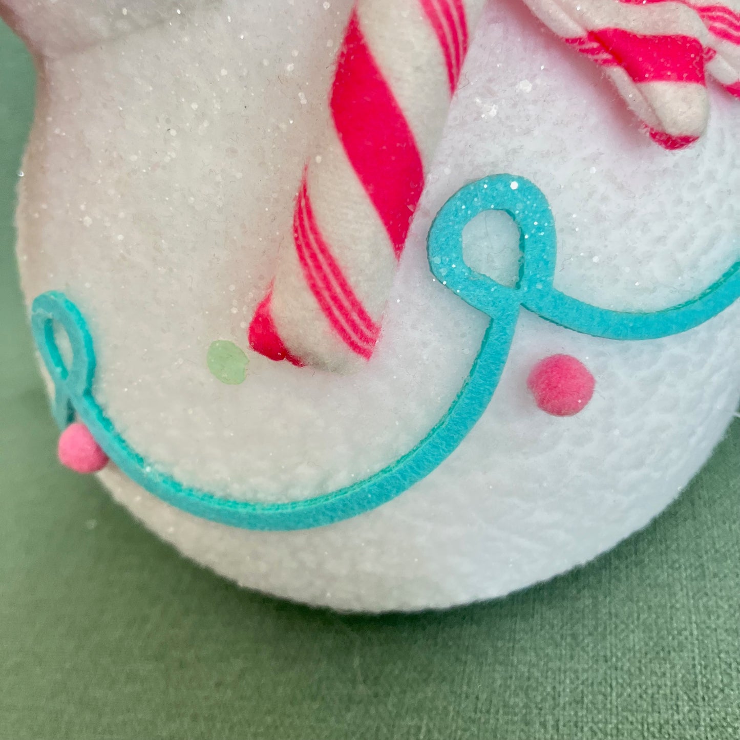 16.5" Fabric Snowman Figurine Holding a Candy Cane Christmas Decoration