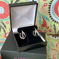 Classic pair of 9ct white Gold Hoop Earrings.